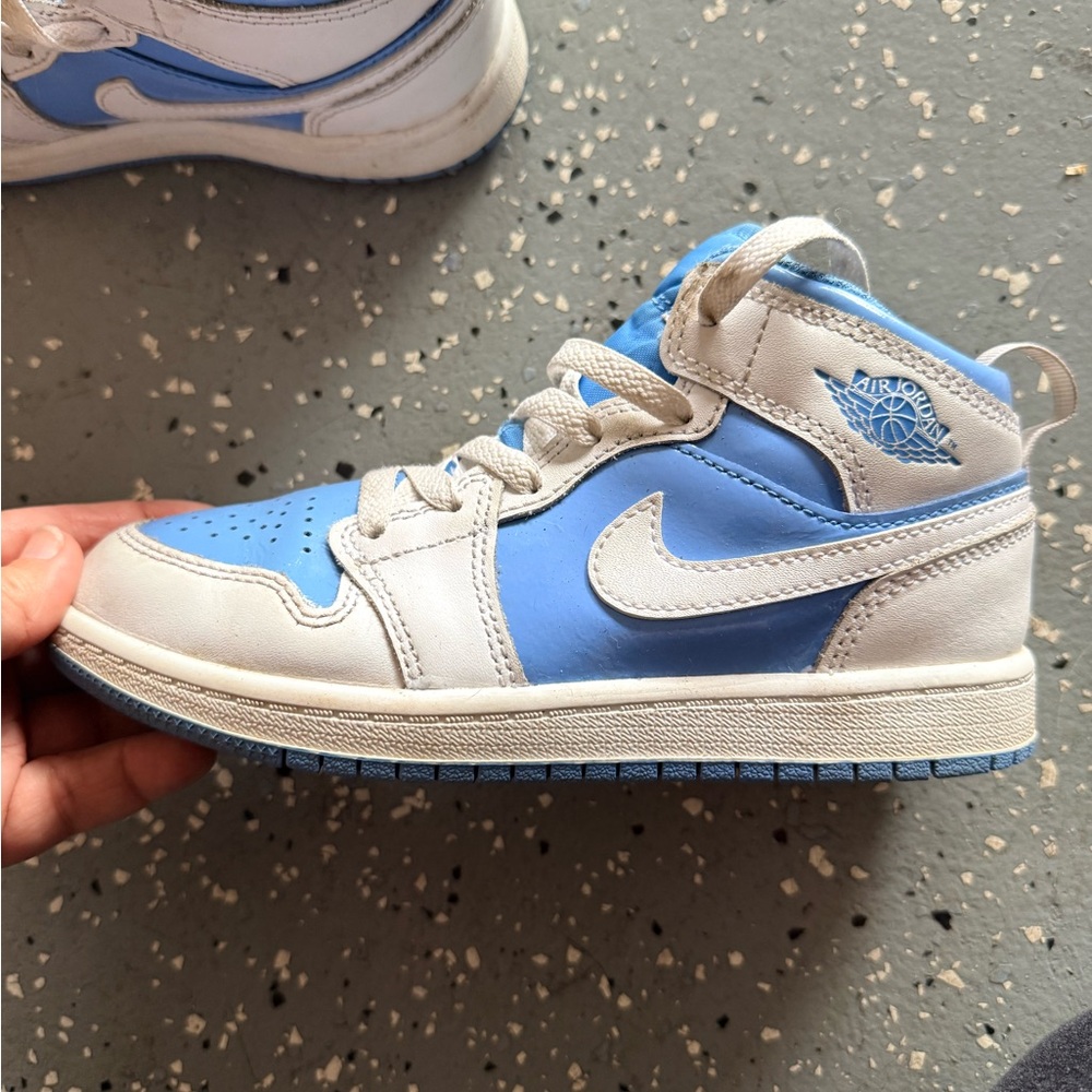 Nike Jordan Kids' Mid-Top Sneakers in Light Blue and White